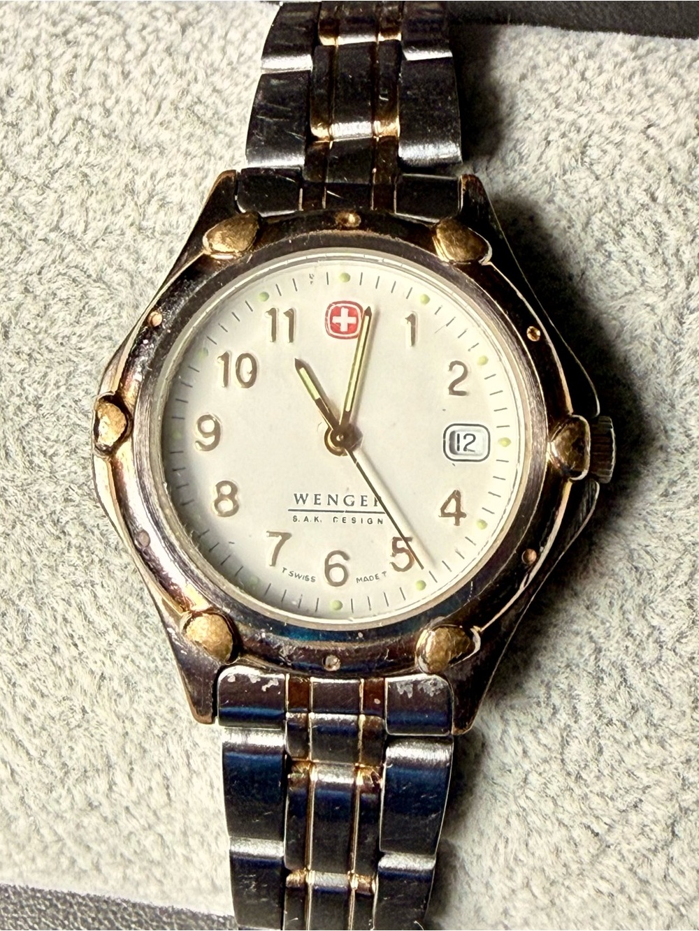 Wenger Two-Tone Stainless Steel Watch with White Dial